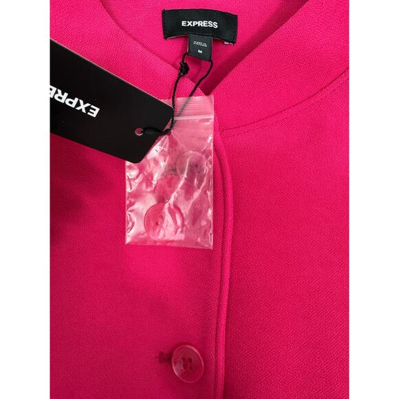 Express Women’s Hot Pink Cropped Utility Jacket Size M NWT $138 - Picture 7 of 9